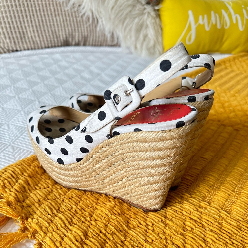 Vintage CHRISTIAN LOUBOUTIN Espadrilles wedge sandals
